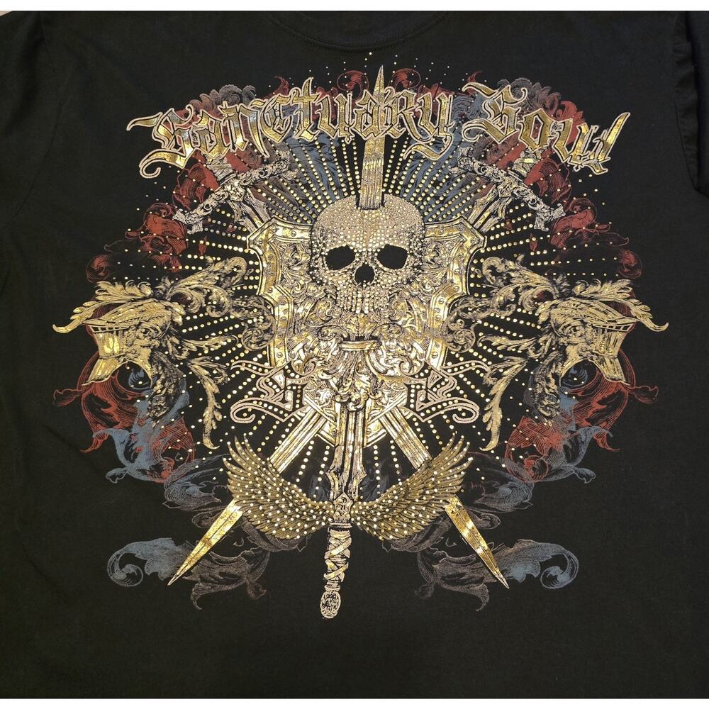 CH Apparel Sanctuary Soul Pullover Tshirt Mens XL Cyber Grunge Streetwear Gothic - Picture 7 of 10